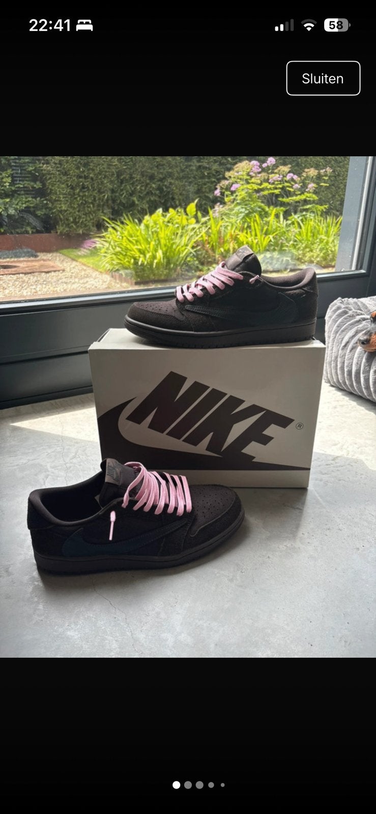 Travis scott velvet (maat: 43), Bruin, Nieuw, Ophalen of Verzenden, Sneakers of Gympen