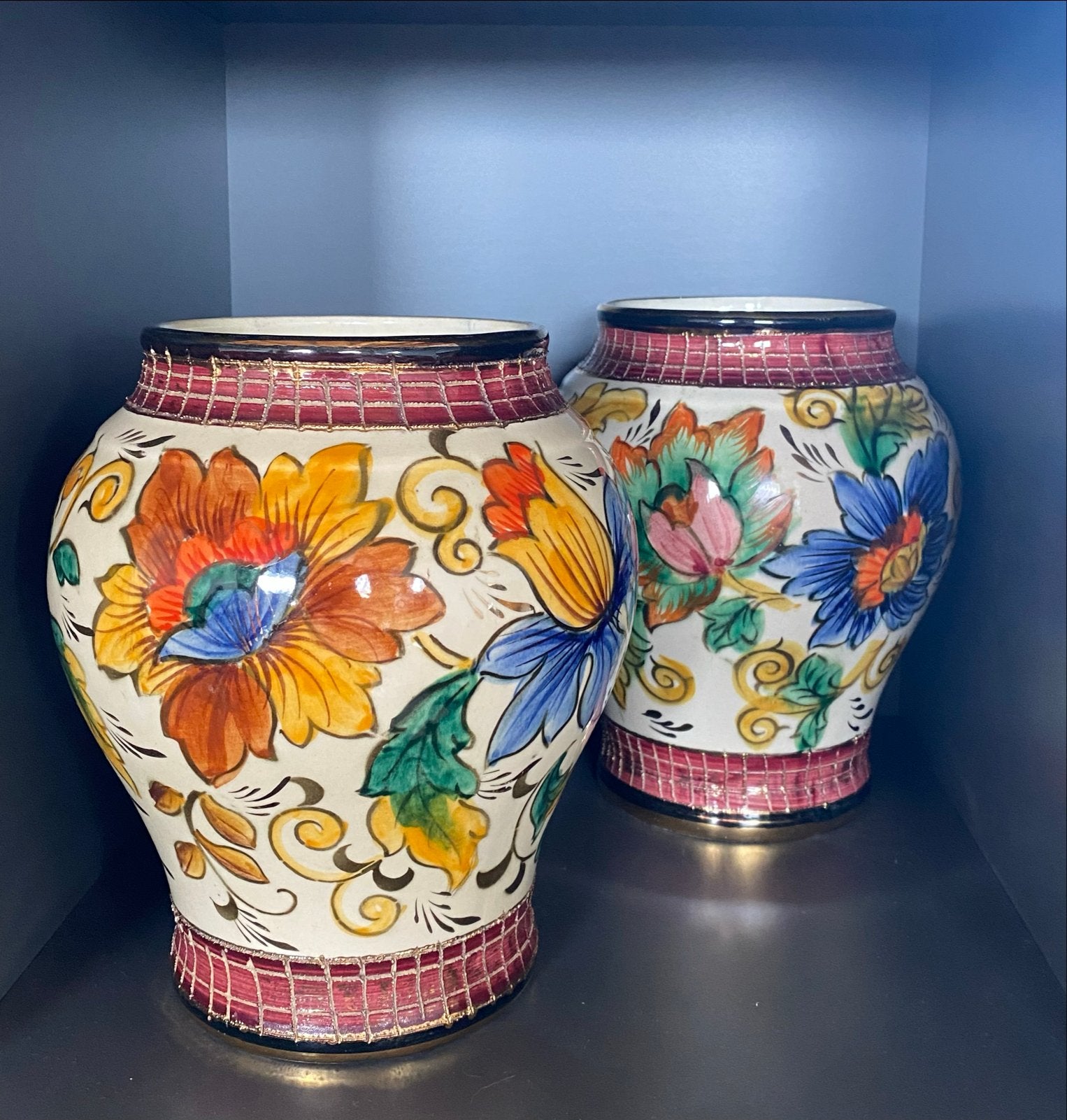 Vintage H. Bequet Quaregnon Vaas - Handgeschilderd, Antiek en Kunst, Ophalen of Verzenden