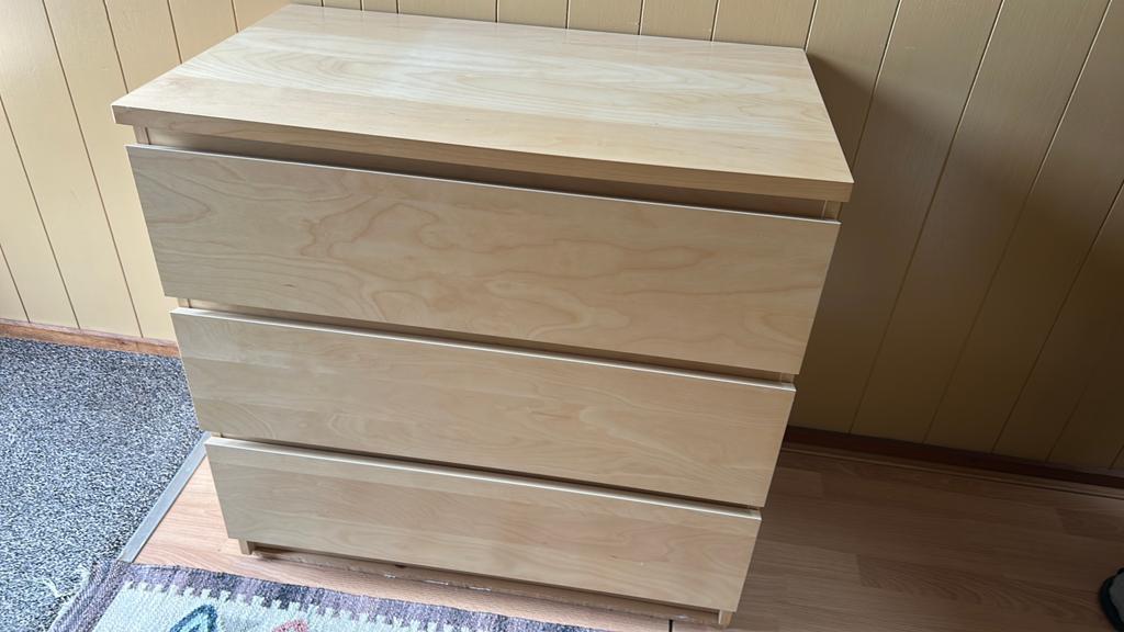 Ikea Malm ladekast met 3 laden, Ophalen, Gebruikt, 50 tot 100 cm, 3 of 4 laden