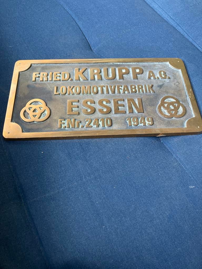 Fried. Krupp A.G. Lokomotivfabrik Esseni plaat 1949, Antiek en Kunst, Ophalen of Verzenden