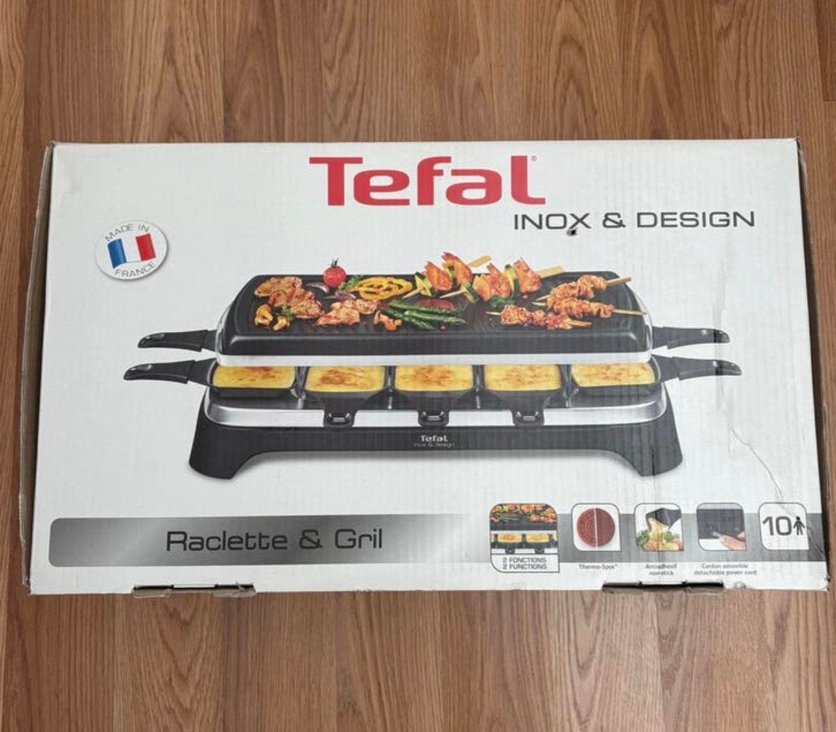 Tefal Inox & Design RE4588 - Gourmetset - 10 Pannetjes - RVS, Witgoed en Apparatuur, Gourmetstellen, Ophalen of Verzenden, Zo goed als nieuw