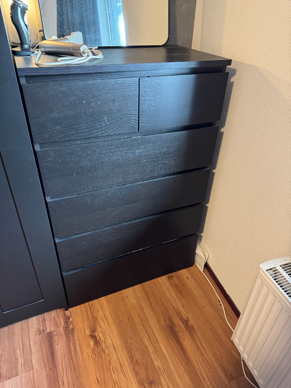 Ikea MALM ladekast - Zwartbruin met 6 lades, Ophalen, Gebruikt, 5 laden of meer, 100 tot 150 cm