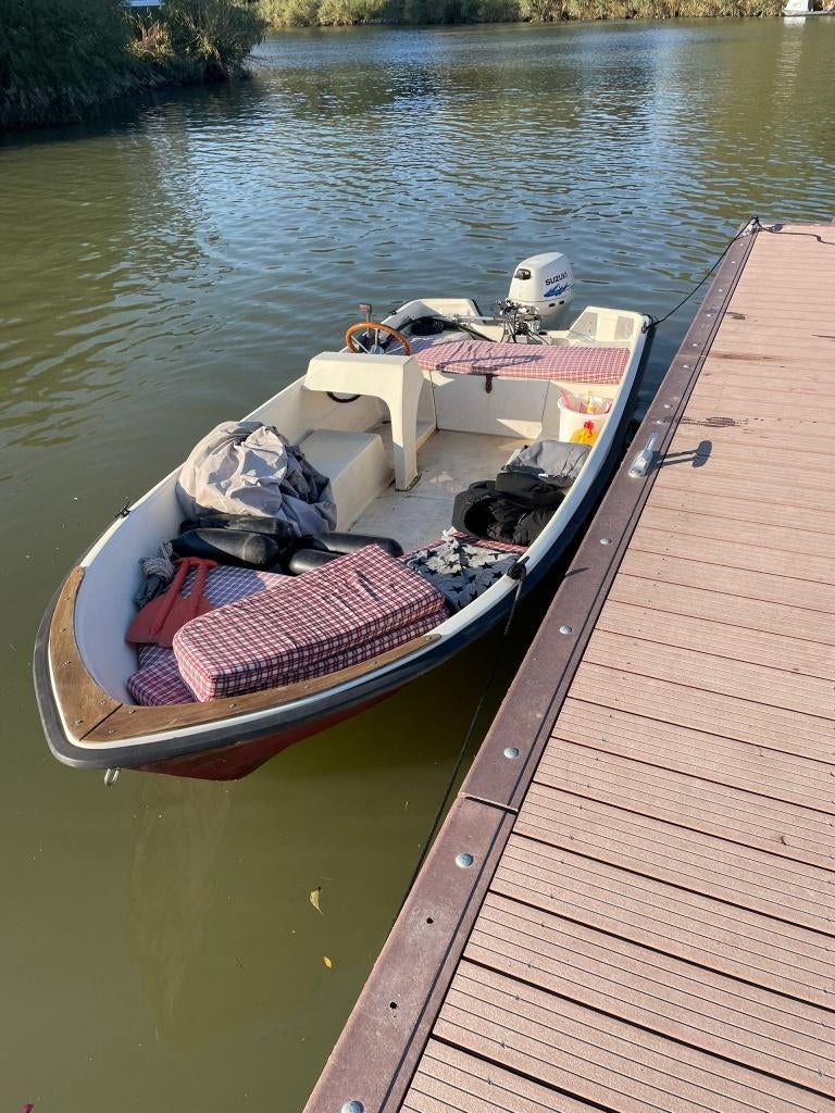 VAARKLAAR! LODEWIJKER 420 + SUZUKI 15PK 4T, Watersport en Boten, Gebruikt, 15 pk, Viertaktmotor, 5 m