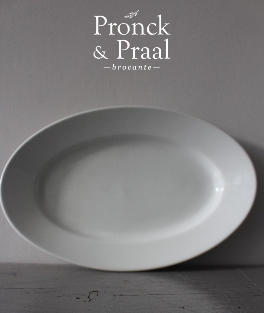 Oude brocante serveerschaal off white Nr.11 *Pronck & Praal*, Ophalen of Verzenden