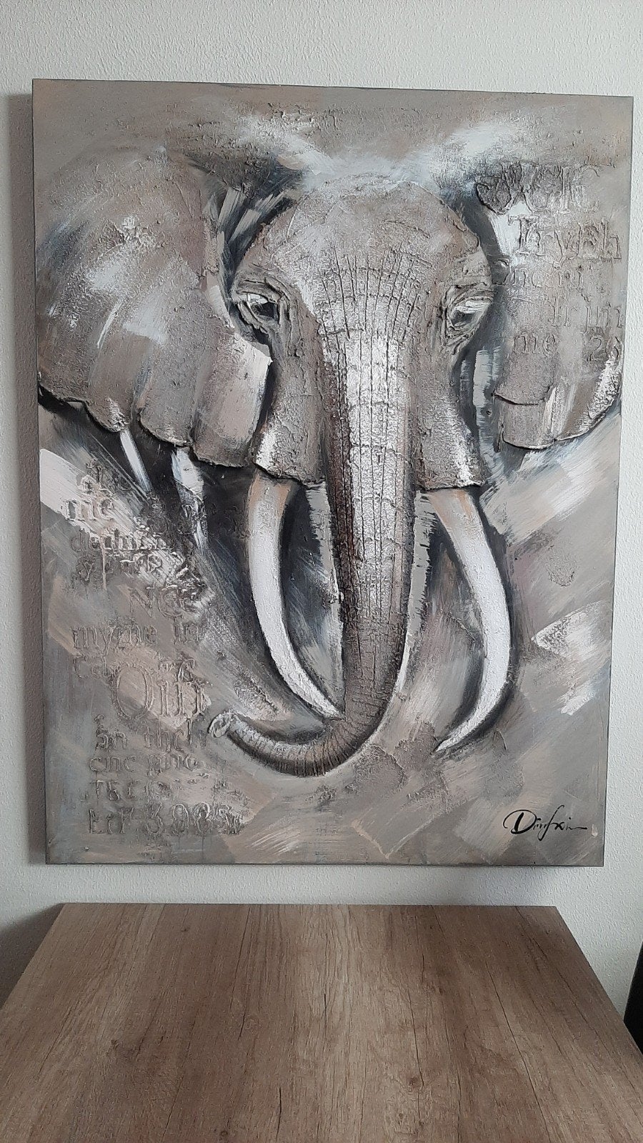 Olifant schilderij, Ophalen, Zo goed als nieuw, Schilderij