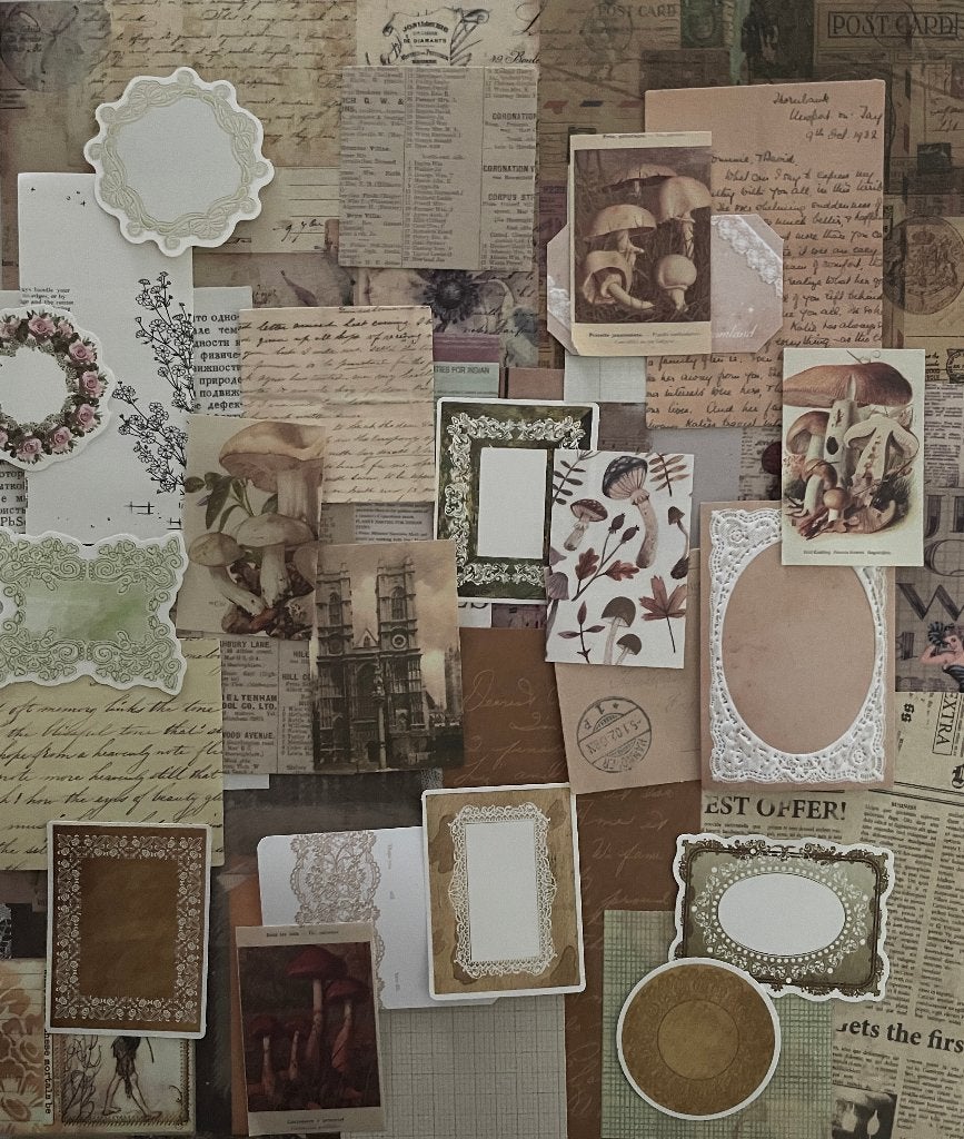 Scrapbooking paddenstoelen herfst papier, Verzenden, Nieuw, Papier of Karton