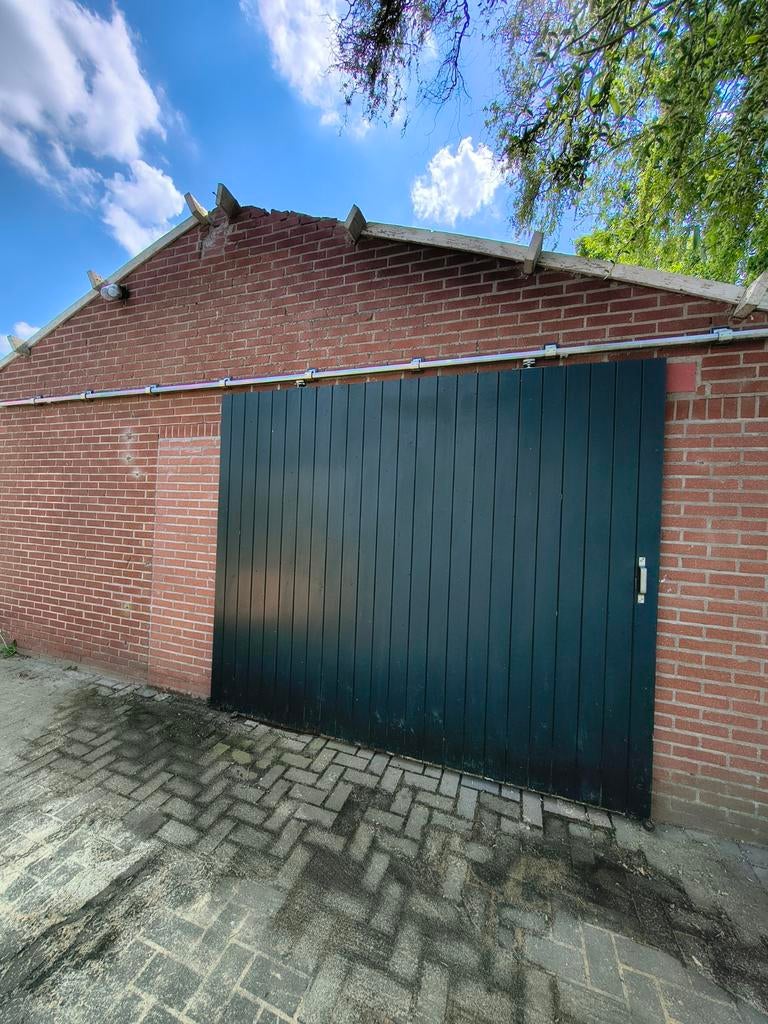 Grote houten buiten schuifdeur inclusief rails 270x225cm, Ophalen, Gebruikt, Buitendeur, Schuifdeur