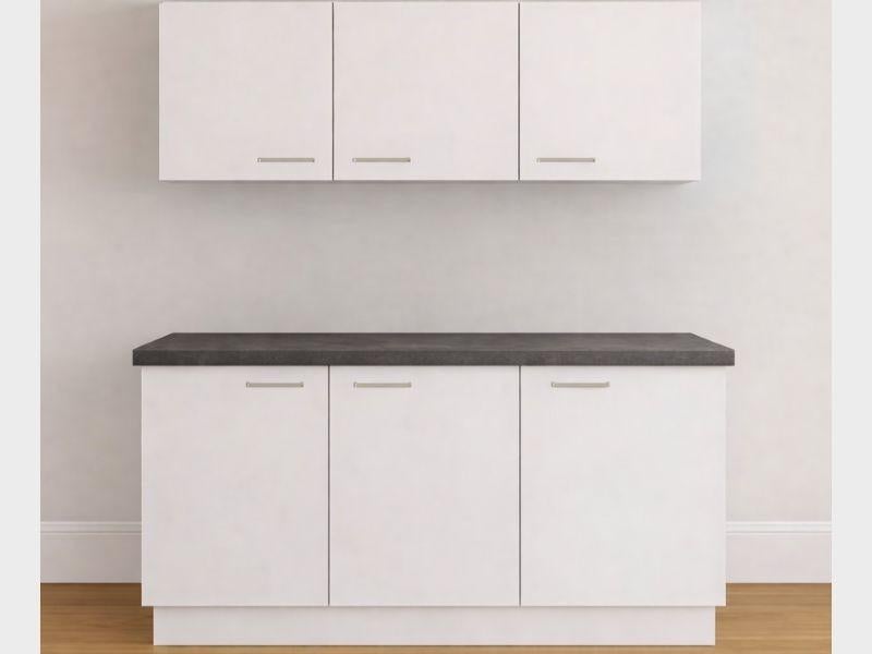 Keuken 180 cm - Voorgemonteerd - Met hangkasten - Nieuw, Uwkeukenkast.nl, Wit, Nieuw, Enkelwandige keuken