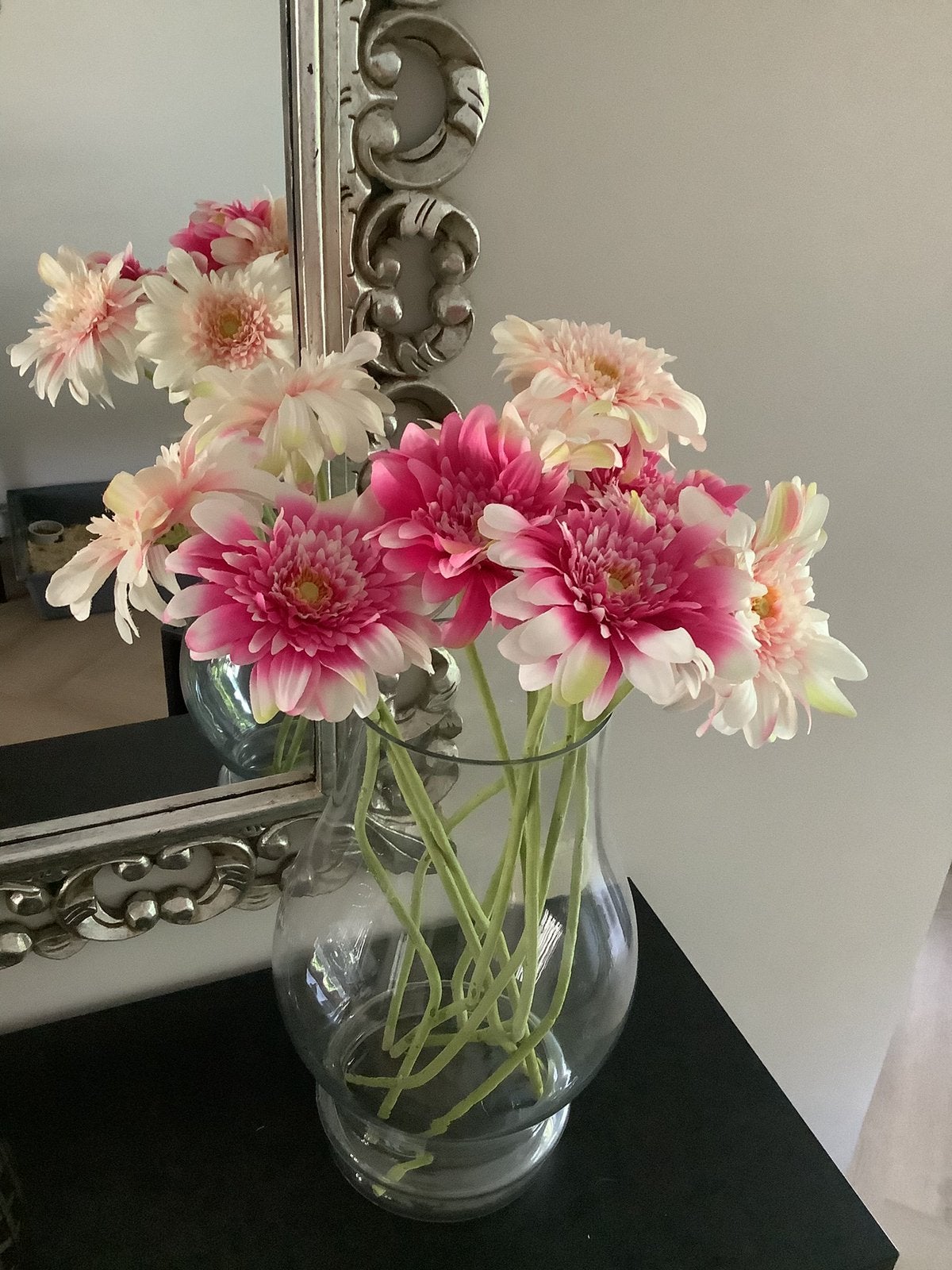 10x roze kunstbloemen zijden nep kunst bloemen roze 60 cm, Ophalen of Verzenden, Kunstbloem, Roze, Binnen