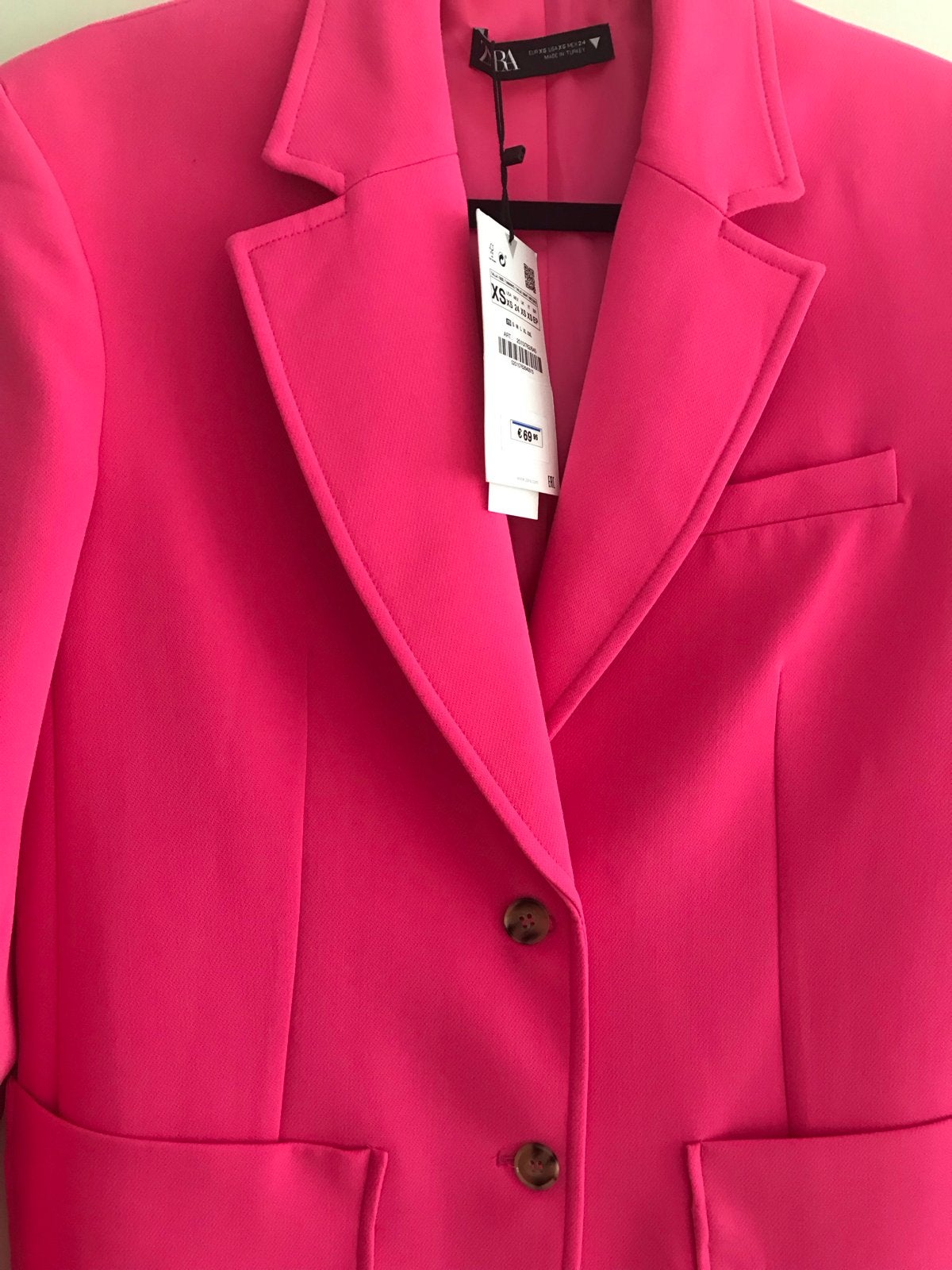 Zara roze blazer XS - Nieuw met kaartje, Kleding | Dames, Nieuw, Ophalen of Verzenden, Jasje, Roze