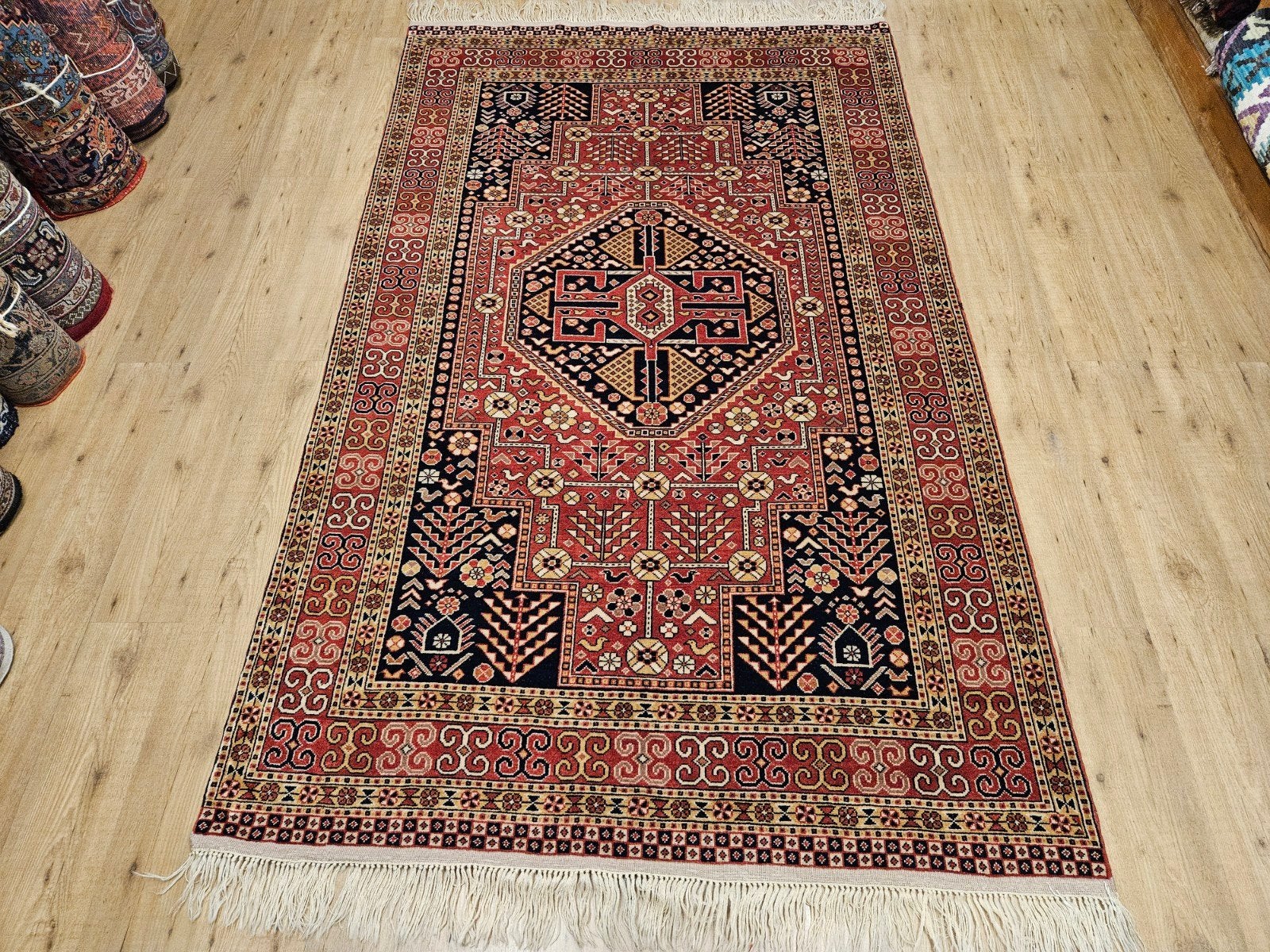 Vintage handgeknoopt oosters tapijt kazak 260x158, Info@SlatsAntiek.nl, Perzisch, 150 tot 200 cm, 200 cm of meer