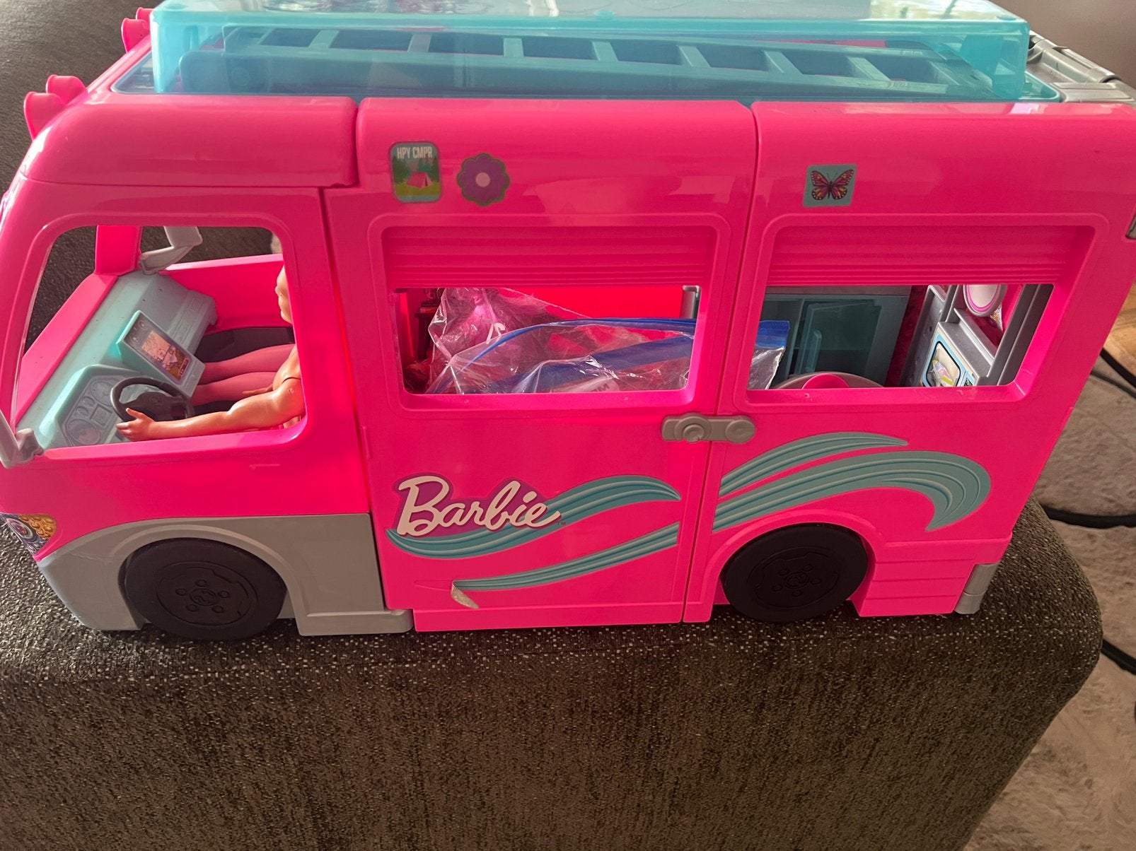 Barbie camper., Ophalen, Zo goed als nieuw