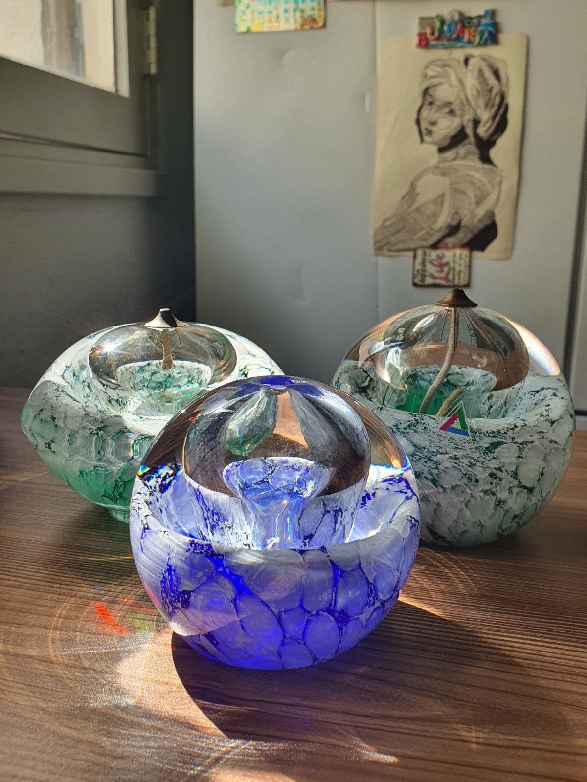 Vintage Krosno Poland Glass Olie Lamp, Ophalen of Verzenden, Gebruikt, Glas