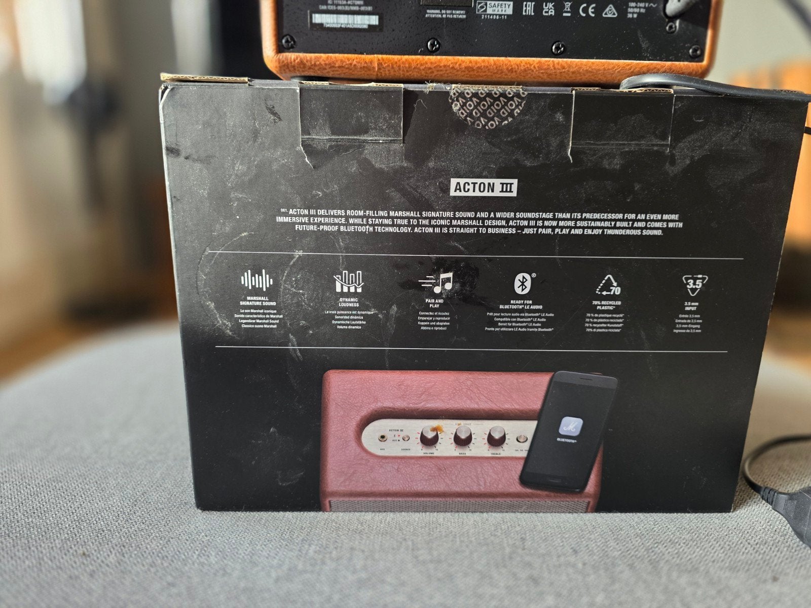 Marshall Acton III Bluetooth Speaker - Nieuw in doos, AUX-ingang, Ophalen of Verzenden, Nieuw, Draagbare speaker