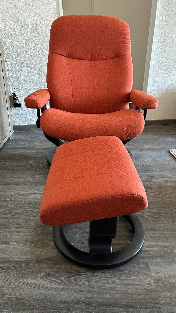 NIEUWE Stressless relax fauteuil met voetenbankje, Huis en Inrichting, Fauteuils, Ophalen, Nieuw, Minder dan 75 cm, 50 tot 75 cm