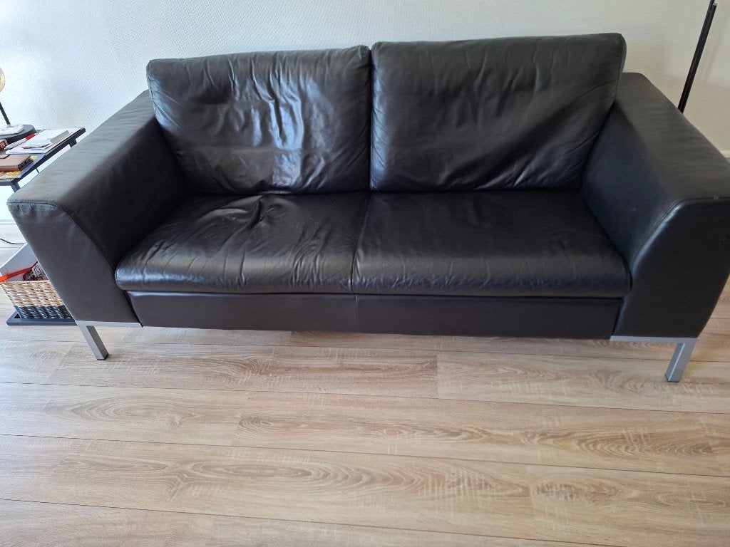 2 zits lederen bank Montel, Ophalen, Overige materialen, Gebruikt, 150 tot 200 cm