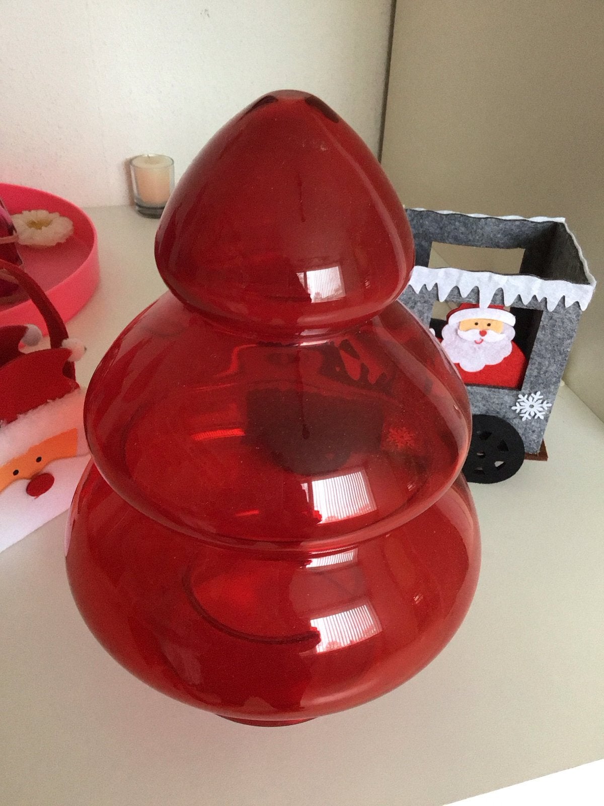 Kerstboom glas nieuw 33 cm hoog,geschikt voor waxinelichtje, Ophalen of Verzenden, Nieuw