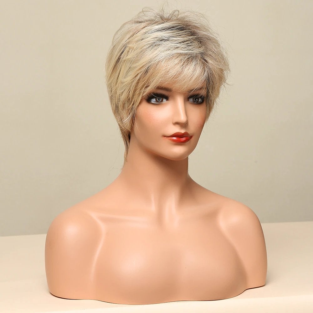 Blonde Korte Pruik Blond Stijl Haar Haren Dames Vrouwen, Verzenden, Nieuw, Pruik of Haarverlenging
