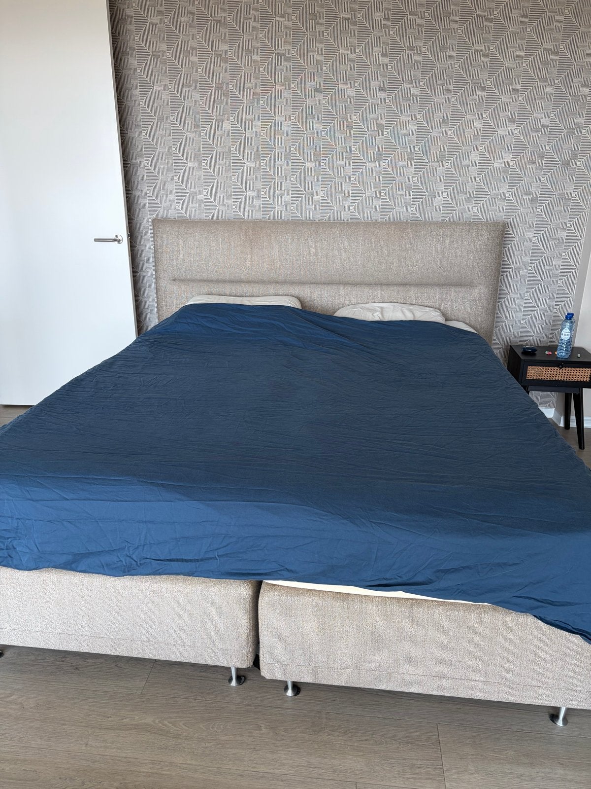 Pullman Boxspring 180x220 + New York by Simmons Matrassen, Ophalen, Beige, Tweepersoons, Zo goed als nieuw