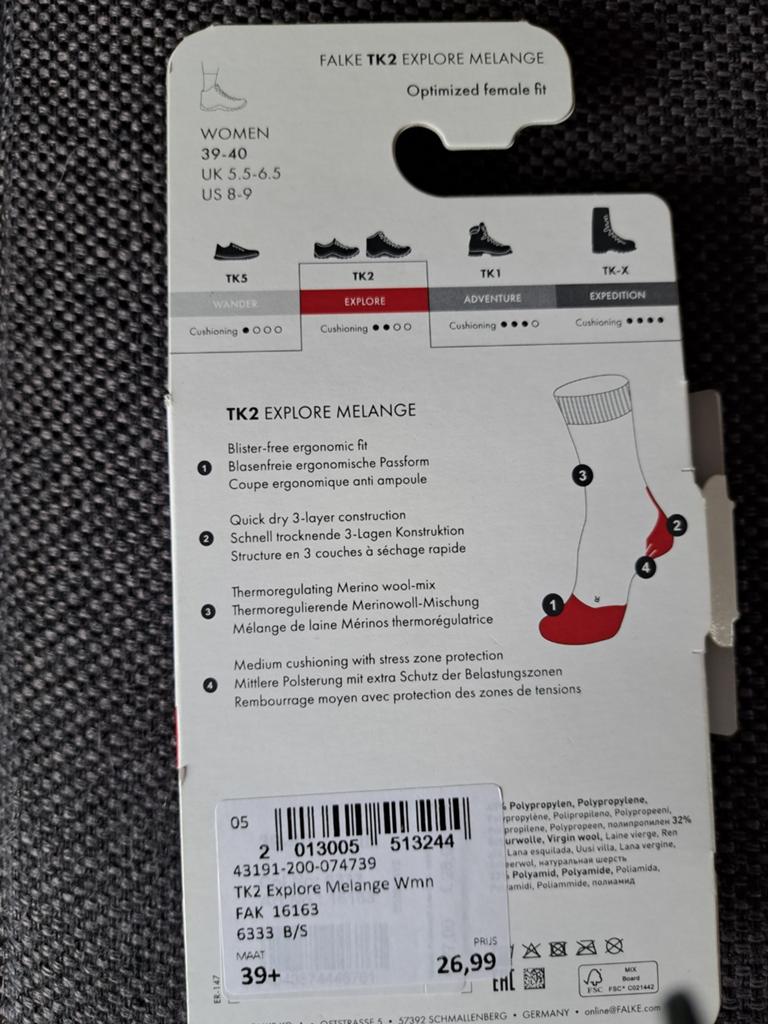 Falke Wandelsokken, Sokken en Kniesokken, Zwart, Ophalen of Verzenden, Zo goed als nieuw