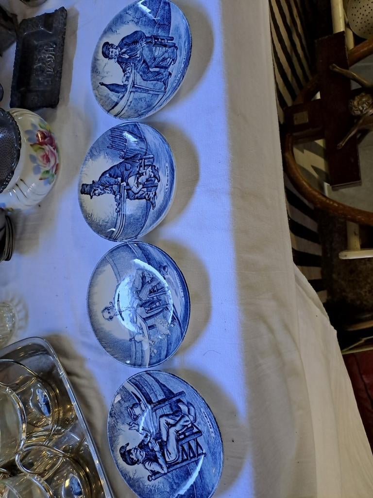 Delfs blauw petit fourbordjes, Ophalen of Verzenden