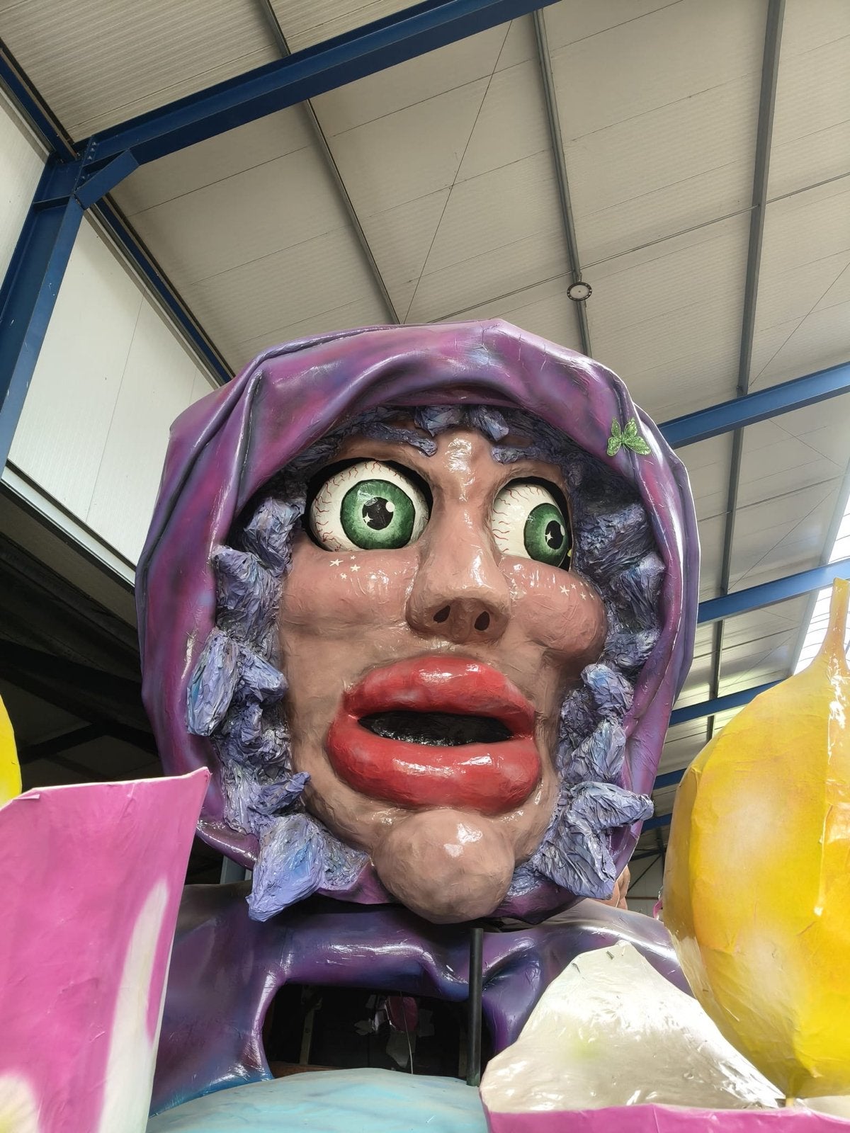 Carnavalskop waarzegster voor op wagen, Hobby en Vrije tijd, Ophalen of Verzenden, Gebruikt, Versiering, Carnaval