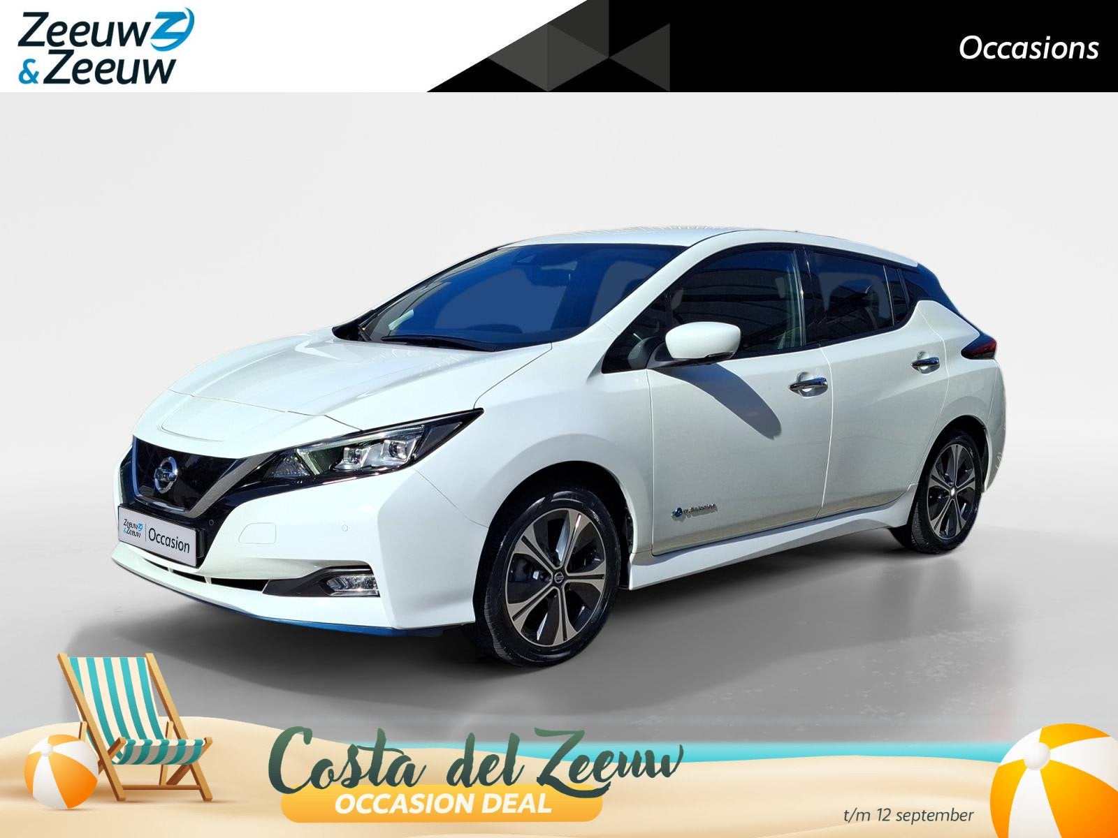 Nissan LEAF e+ Tekna 62 kWh | STOELVERWARMING | RONDOM CAMER, Auto's, Nissan, 12 maanden, Gebruikt, Lichtsensor, Wit
