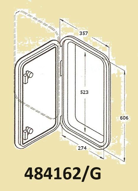 484162-G Grijs Inspectie- & toegangsluik. 606x357mm. € 77,95, Watersport en Boten, Ophalen of Verzenden, Nieuw, Overige typen