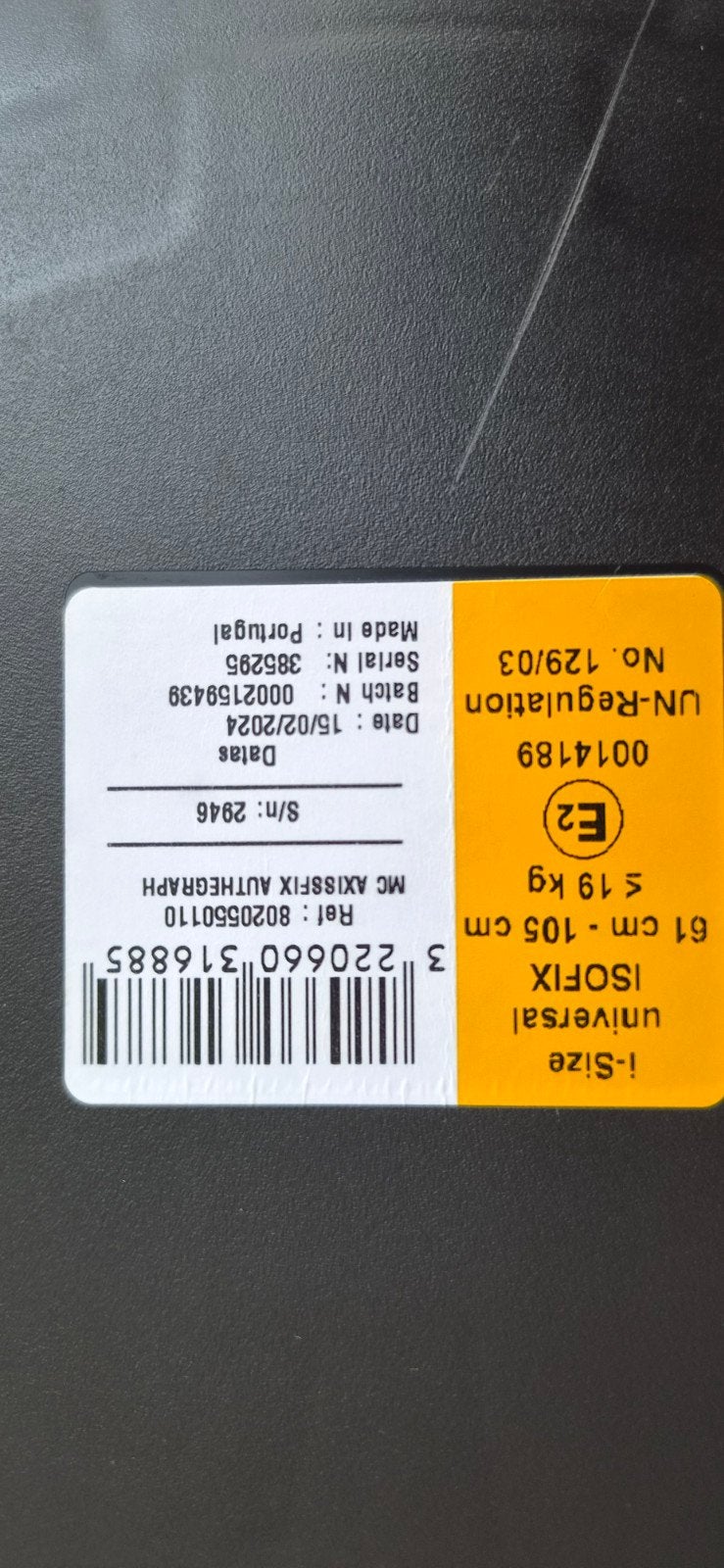 Maxi-Cosi AxissFix, Ophalen, Gebruikt