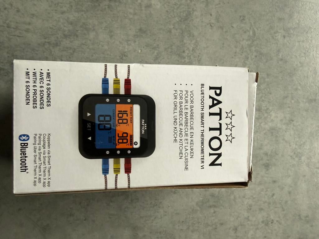 Patton BBQ Grill Thermometer met 6 Probes, Ophalen of Verzenden, Zo goed als nieuw