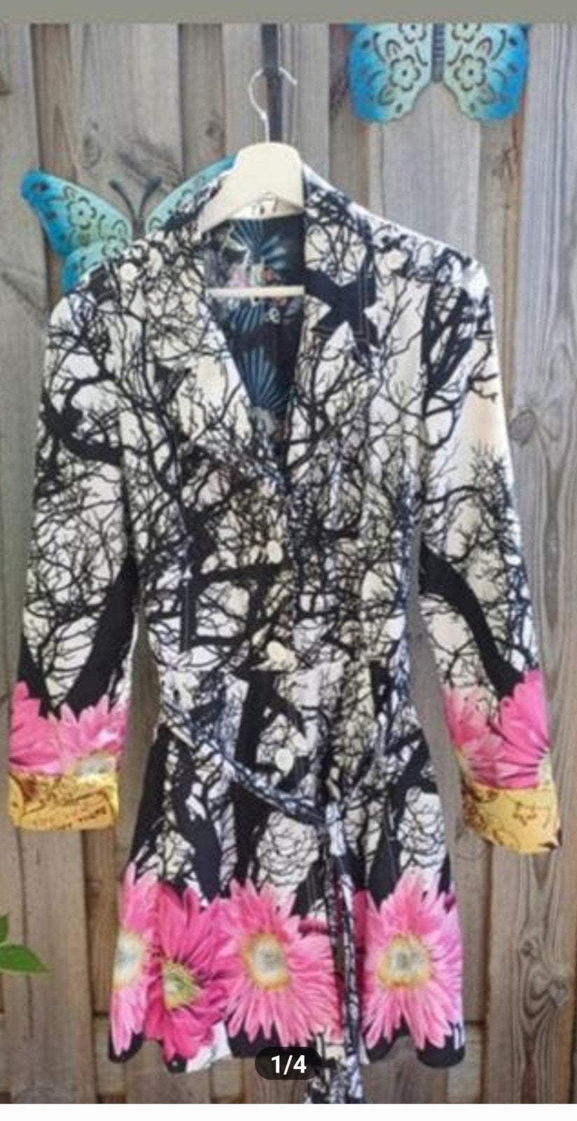 Desigual jas met bloemenprint en boommotief, Zwart, Ophalen of Verzenden, Zo goed als nieuw, Desigual