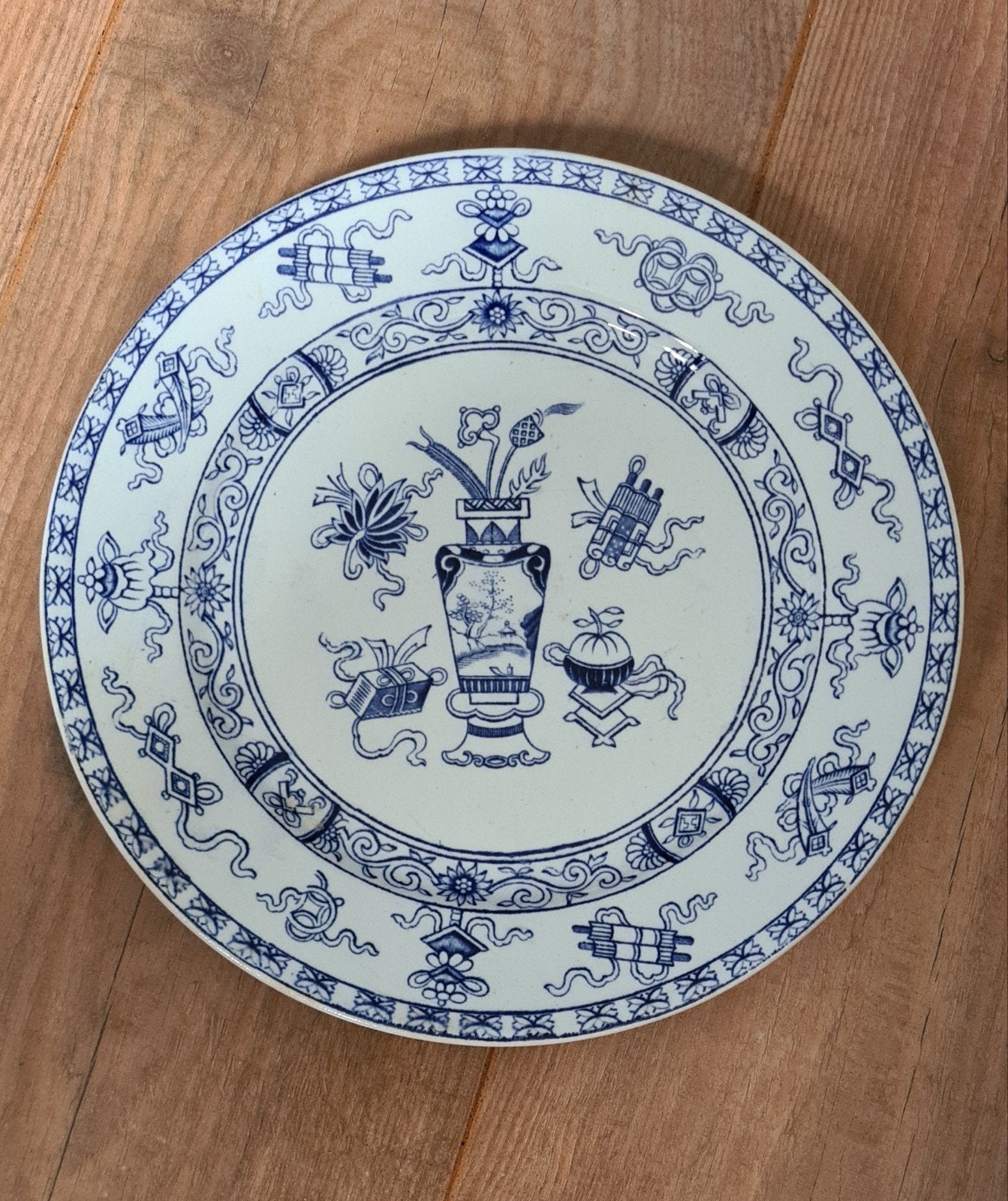 Antiek Potiche blauw Petrus Regout bord, Ophalen of Verzenden