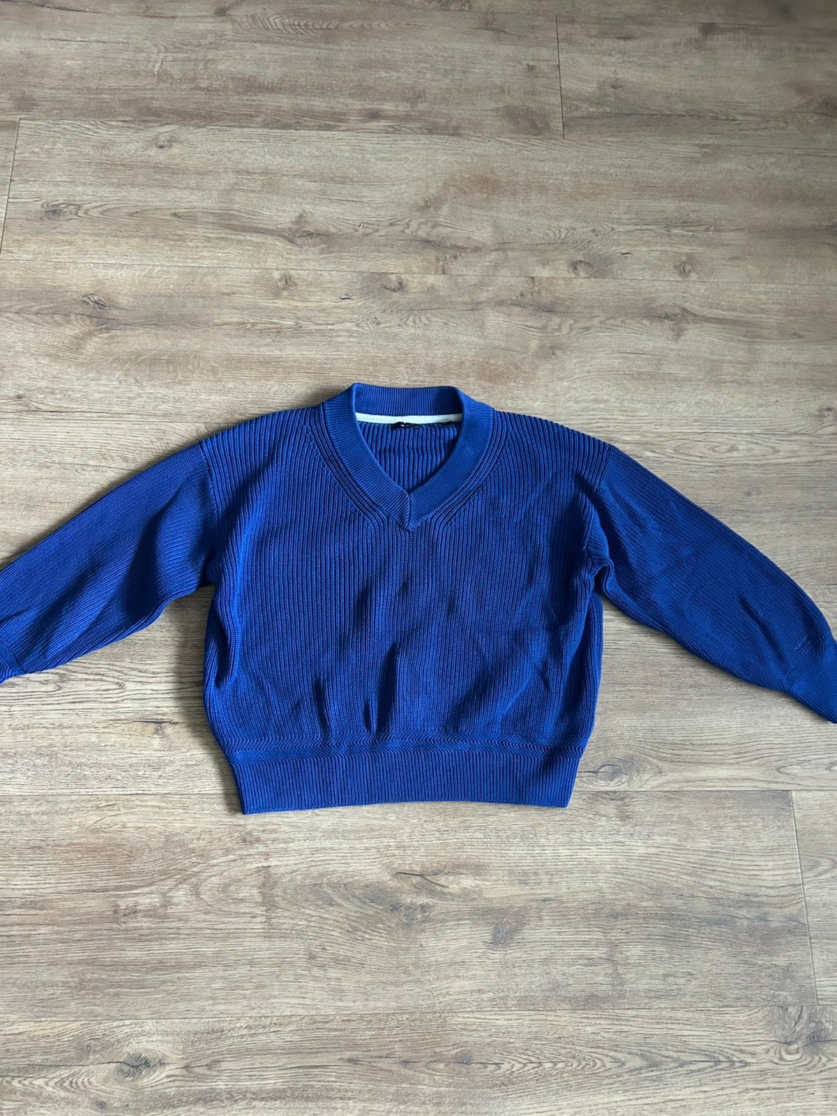 Gant | Blauwe heren gebreide trui | Maat S | Ribknit | Crop, Ophalen of Verzenden, Zo goed als nieuw, Maat 46 (S) of kleiner, Blauw