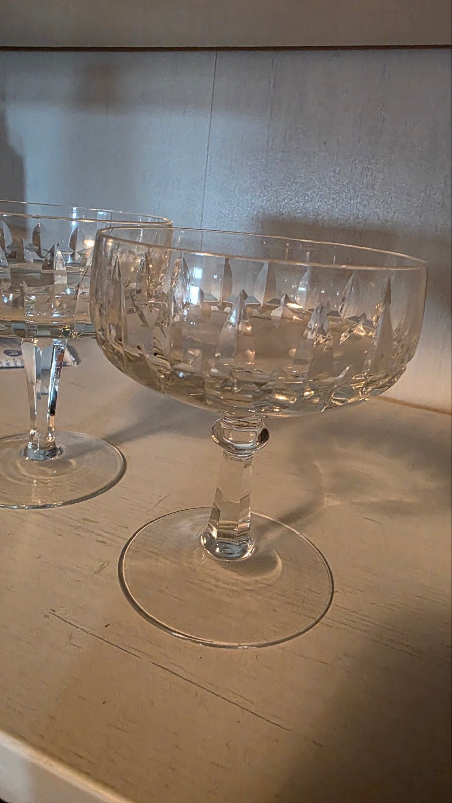 Set van 6 Kristallen Champagne Coupes, Antiek en Kunst, Ophalen