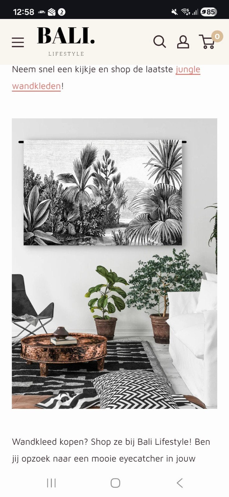 Wandkleed bali lifestyle. Op te halen in weesp of Amstelveen, Ophalen