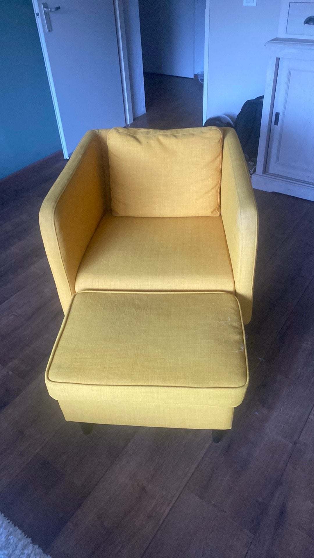 Ikea stoel met hocker, Gebruikt, Overige kleuren, Ophalen of Verzenden, Eén