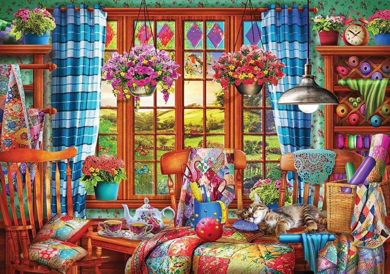 KS - Stitching Room - 1000 stukjes, Ophalen of Verzenden, 500 t/m 1500 stukjes, Nieuw, Legpuzzel