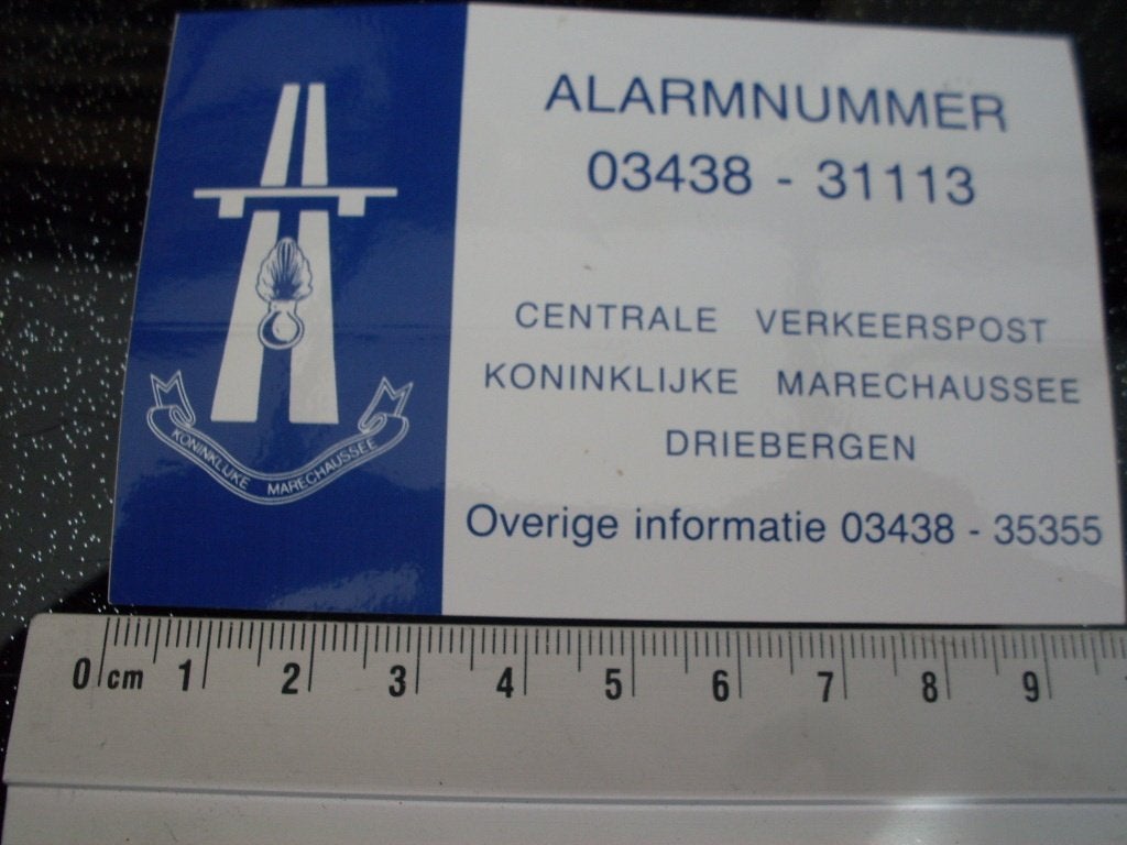 sticker centrale verfkeerspost koninklijke marechaussee logo, Verzamelen, Verzenden, Zo goed als nieuw, Bedrijf of Vereniging