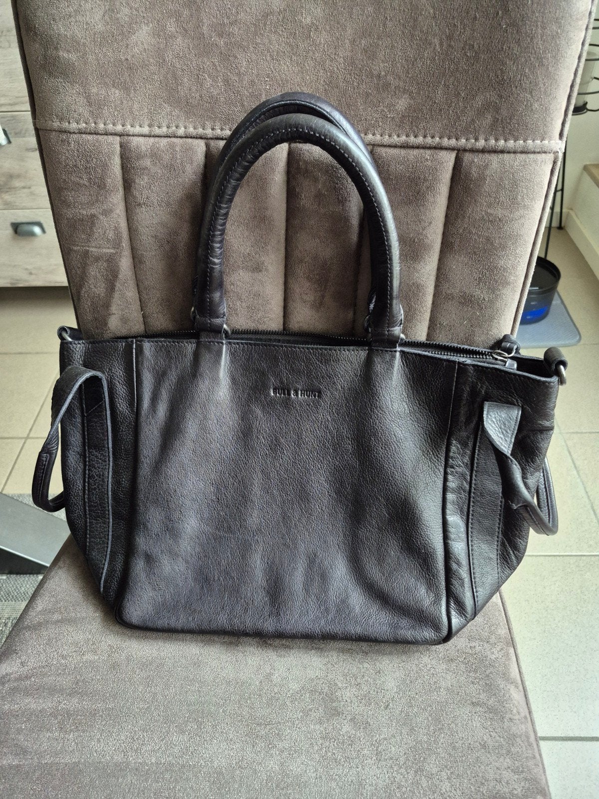 Bull&Hunt Leren Handtas - Zwart, Ophalen of Verzenden, Nieuw, Zwart, Handtas