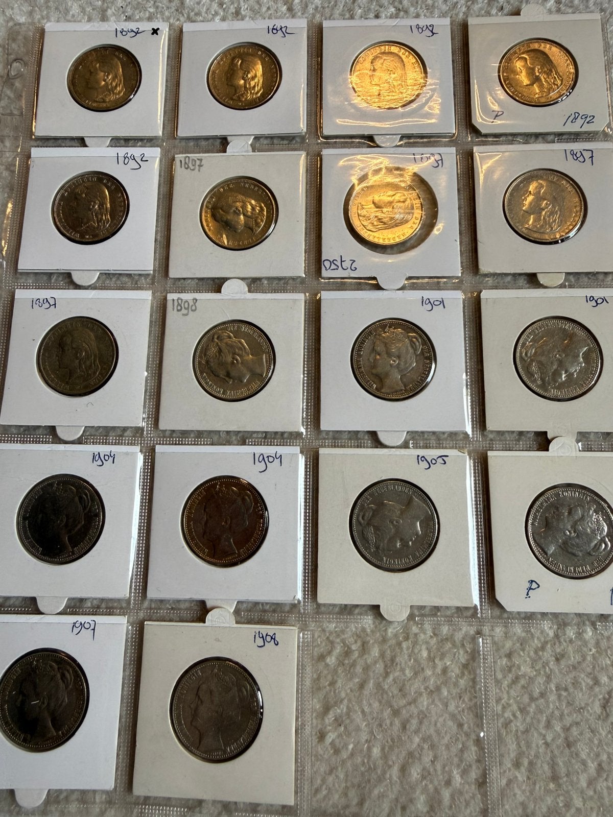 Mooie guldens Wilhelmina, Postzegels en Munten, Munten | Nederland, 1 gulden, Setje, Zilver, Ophalen of Verzenden
