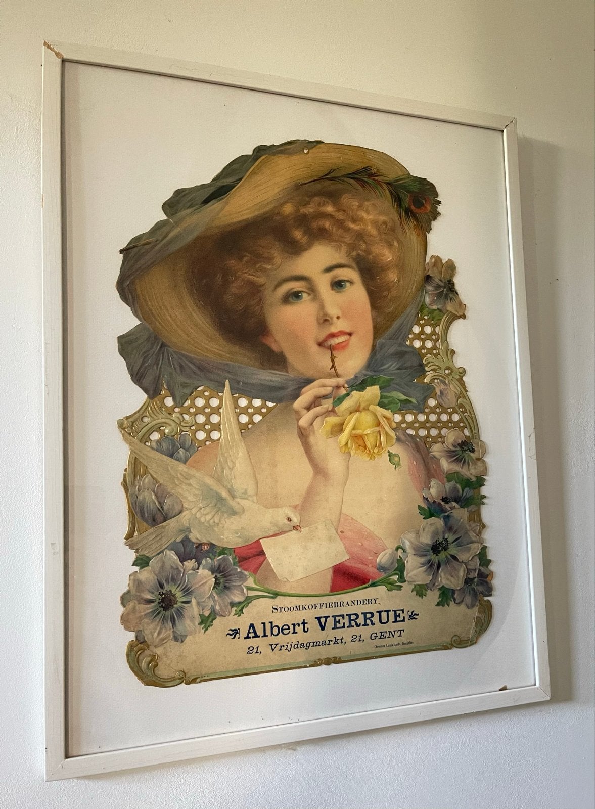 Antieke reclameplaat Albert Verrue Gent, Ophalen of Verzenden