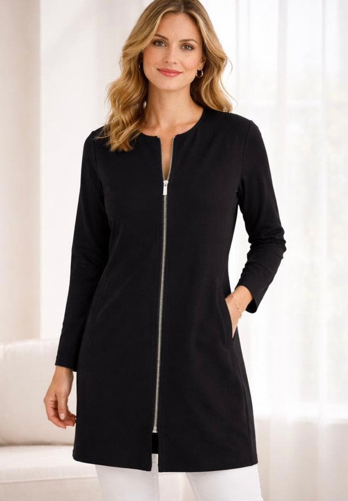 Je m’ Appelle/  zwarte travelstof jurk/ Nieuw / maat s, Kleding | Dames, Blouses en Tunieken, Verzenden, Nieuw, Maat 36 (S), Zwart