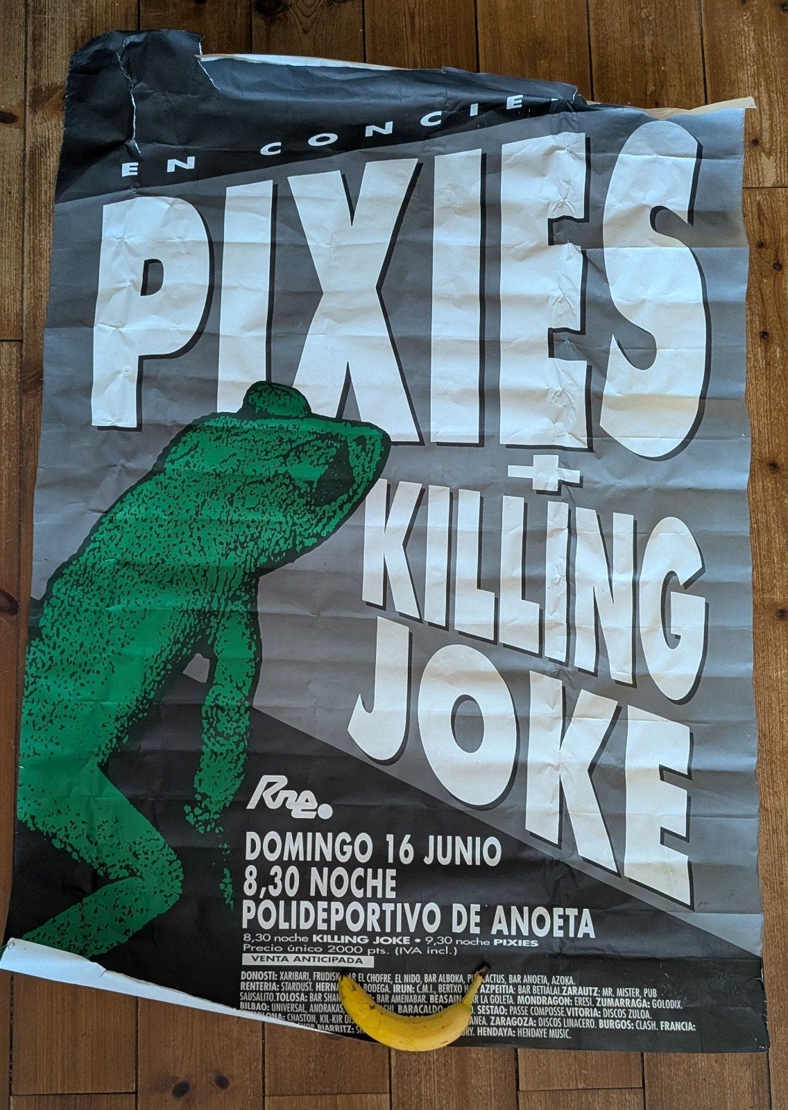 Pixies en Killing Joke poster, Spanje 1991, Deurposter of groter, Ophalen of Verzenden, Muziek, Rechthoekig Staand