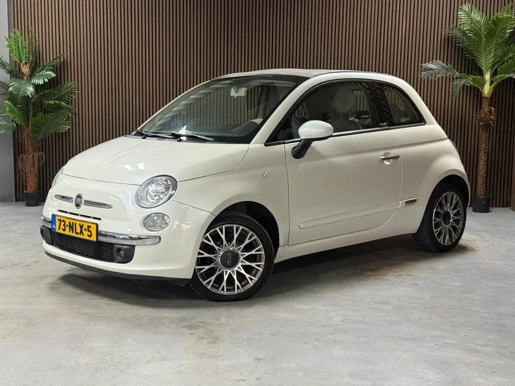 Fiat 500 1.2 Pop Cabriolet dak doet het niet (bj 2010), Auto's, Euro 5, Gebruikt, 4 cilinders, Wit