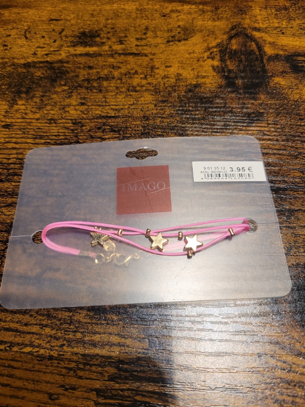 Imago Roze Armbandje met Gouden Sterren - Zo Goed als Nieuw, Overige materialen, Ophalen of Verzenden, Zo goed als nieuw, Roze