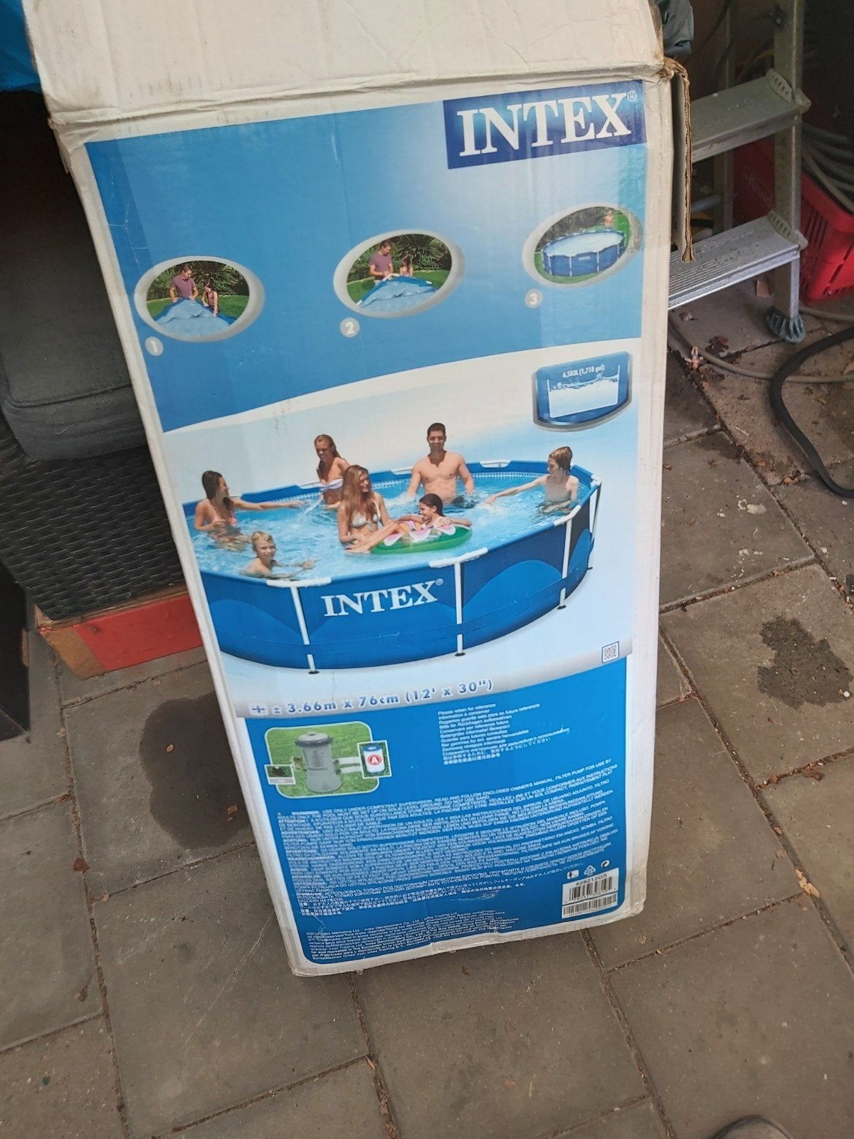 te koop intex zwembad, Ophalen