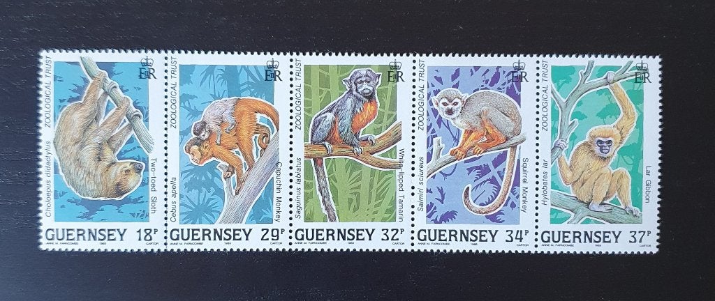 Guernsey 1989 Dieren Apen Michel 465-469 postfris, Verzenden, Postfris, Dier of Natuur