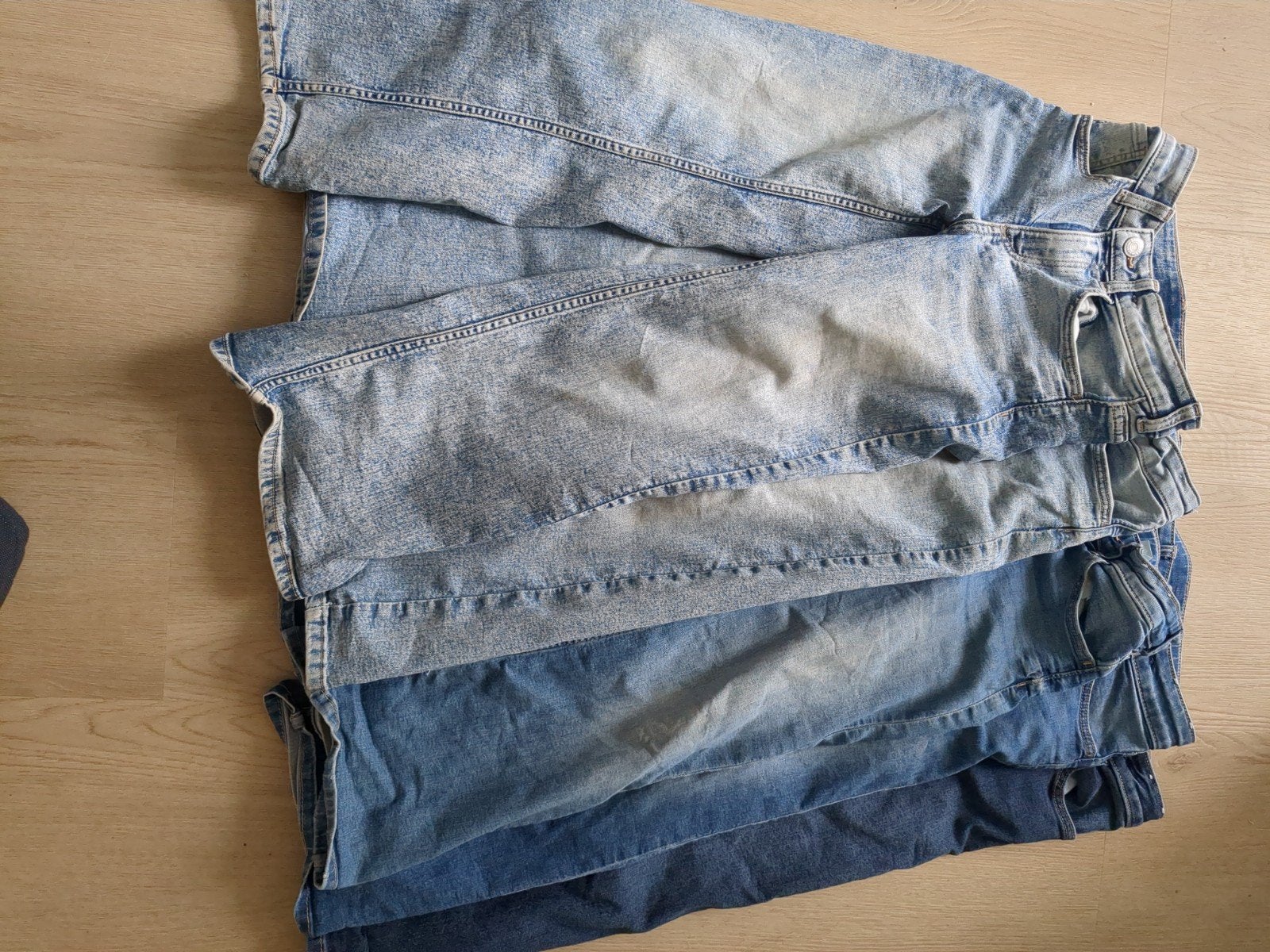 5 H&M Jeans Maat 128 Wide Leg Super Stretch Adjustable waist, Kinderen en Baby's, Kinderkleding | Maat 128, Gebruikt, Jongen of Meisje