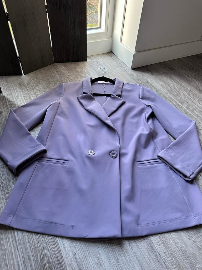 Studio Anneloes Blazer Lila Travelstof Maat L Zo goed als ni, Paars, Maat 42/44 (L), Ophalen of Verzenden, Zo goed als nieuw