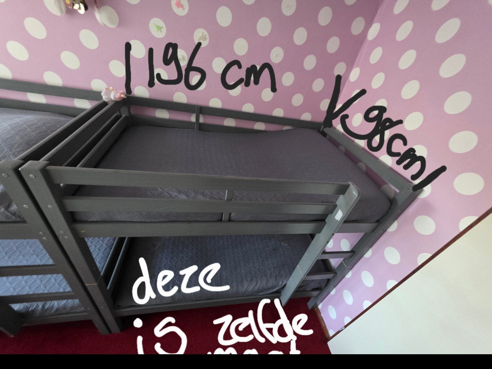 1 stapelbed zonder matrassen., Huis en Inrichting, Slaapkamer | Stapelbedden en Hoogslapers, Ophalen, 90 cm, Tweepersoons, Minder dan 160 cm